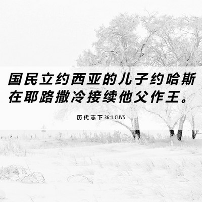 Picture 06 - 历 代 志 下 36:1 CUVS - 国 民 立 约 西 亚 的 儿 子 约 哈 斯 - Bible Verse Picture