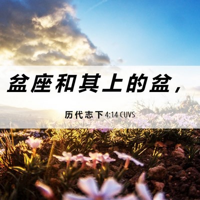 Picture 06 - 历 代 志 下 4:14 CUVS - 盆 座 和 其 上 的 盆 - Bible Verse Picture