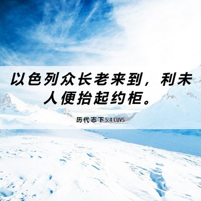 Picture 06 - 历 代 志 下 5:4 CUVS - 以 色 列 众 长 老 来 到 ， 利 未 人 - Bible Verse Picture