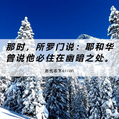 Picture 06 - 历 代 志 下 6:1 CUVS - 那 时 ， 所 罗 门 说 ： 耶 和 华 曾 - Bible Verse Picture