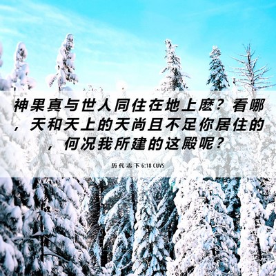 Picture 06 - 历 代 志 下 6:18 CUVS - 神 果 真 与 世 人 同 住 在 地 上 麽 - Bible Verse Picture