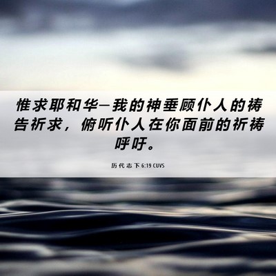 Picture 06 - 历 代 志 下 6:19 CUVS - 惟 求 耶 和 华 ─ 我 的 神 垂 顾 仆 - Bible Verse Picture