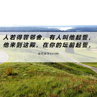 Picture 06 - 历 代 志 下 6:22 CUVS - 人 若 得 罪 邻 舍 ， 有 人 叫 他 起 - Bible Verse Picture