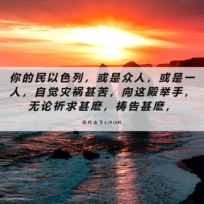 Picture 06 - 历 代 志 下 6:29 CUVS - 你 的 民 以 色 列 ， 或 是 众 人 ， - Bible Verse Picture