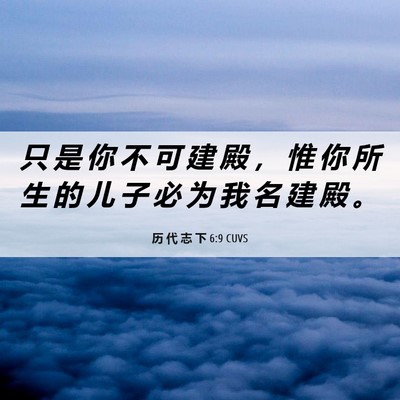 Picture 06 - 历 代 志 下 6:9 CUVS - 只 是 你 不 可 建 殿 ， 惟 你 所 生 - Bible Verse Picture