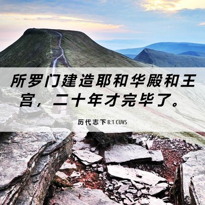 Picture 06 - 历 代 志 下 8:1 CUVS - 所 罗 门 建 造 耶 和 华 殿 和 王 宫 - Bible Verse Picture