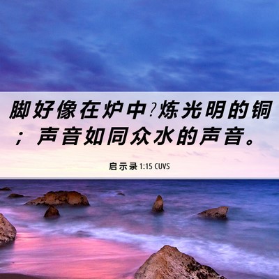 Picture 06 - 启 示 录 1:15 CUVS - 脚 好 像 在 炉 中 ? 炼 光 明 的 铜 ； - Bible Verse Picture