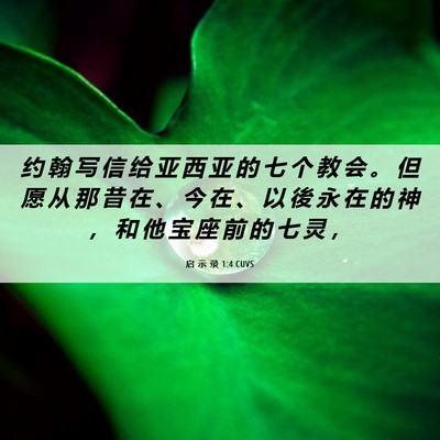 Picture 06 - 启 示 录 1:4 CUVS - 约 翰 写 信 给 亚 西 亚 的 七 个 教 - Bible Verse Picture