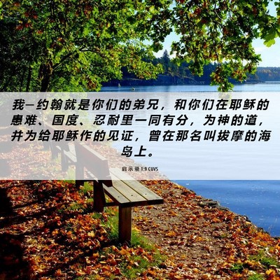 Picture 06 - 启 示 录 1:9 CUVS - 我 ─ 约 翰 就 是 你 们 的 弟 兄 ， - Bible Verse Picture