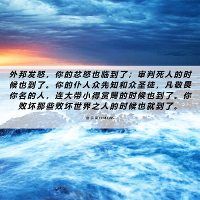 Picture 06 - 启 示 录 11:18 CUVS - 外 邦 发 怒 ， 你 的 忿 怒 也 临 到 - Bible Verse Picture