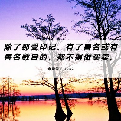 Picture 06 - 启 示 录 13:17 CUVS - 除 了 那 受 印 记 、 有 了 兽 名 或 - Bible Verse Picture