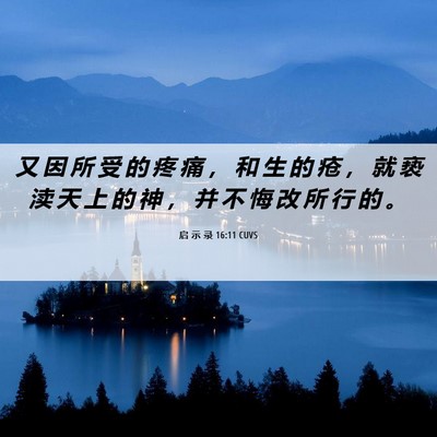 Picture 06 - 启 示 录 16:11 CUVS - 又 因 所 受 的 疼 痛 ， 和 生 的 疮 - Bible Verse Picture