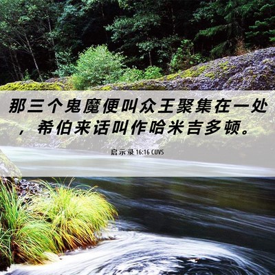 Picture 06 - 启 示 录 16:16 CUVS - 那 三 个 鬼 魔 便 叫 众 王 聚 集 在 - Bible Verse Picture