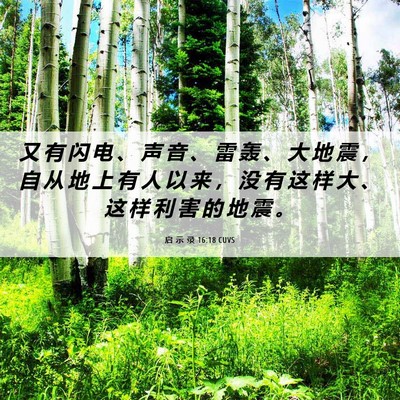 Picture 06 - 启 示 录 16:18 CUVS - 又 有 闪 电 、 声 音 、 雷 轰 、 大 - Bible Verse Picture