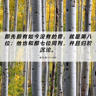 Picture 06 - 启 示 录 17:11 CUVS - 那 先 前 有 如 今 没 有 的 兽 ， 就 - Bible Verse Picture