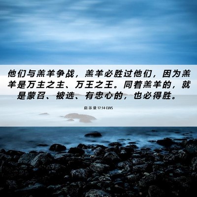 Picture 06 - 启 示 录 17:14 CUVS - 他 们 与 羔 羊 争 战 ， 羔 羊 必 胜 - Bible Verse Picture