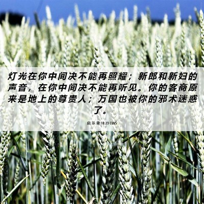 Picture 06 - 启 示 录 18:23 CUVS - 灯 光 在 你 中 间 决 不 能 再 照 耀 - Bible Verse Picture