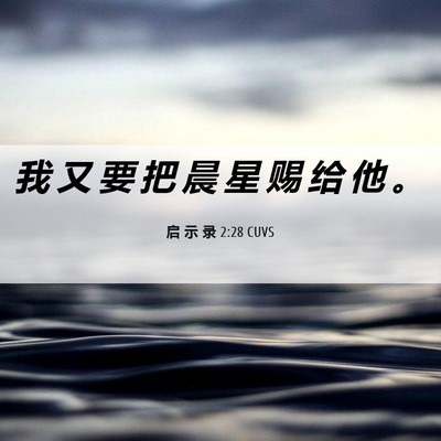 Picture 06 - 启 示 录 2:28 CUVS - 我 又 要 把 晨 星 赐 给 他 - Bible Verse Picture