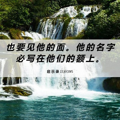 Picture 06 - 启 示 录 22:4 CUVS - 也 要 见 他 的 面 。 他 的 名 字 必 - Bible Verse Picture