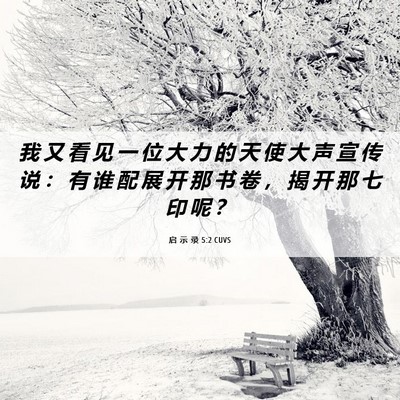 Picture 06 - 启 示 录 5:2 CUVS - 我 又 看 见 一 位 大 力 的 天 使 大 - Bible Verse Picture