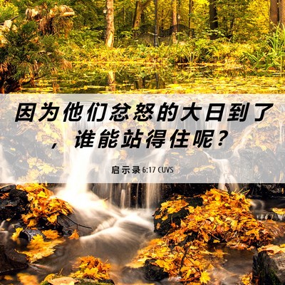 Picture 06 - 启 示 录 6:17 CUVS - 因 为 他 们 忿 怒 的 大 日 到 了 ， - Bible Verse Picture