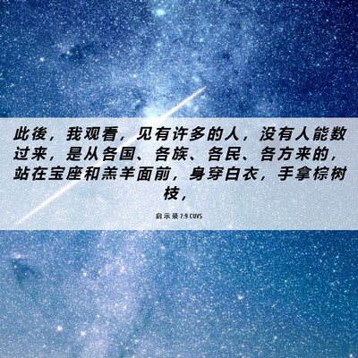 Picture 06 - 启 示 录 7:9 CUVS - 此 後 ， 我 观 看 ， 见 有 许 多 的 - Bible Verse Picture