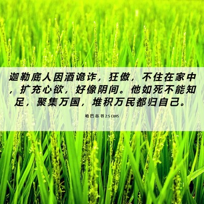 Picture 06 - 哈 巴 谷 书 2:5 CUVS - 迦 勒 底 人 因 酒 诡 诈 ， 狂 傲 ， - Bible Verse Picture