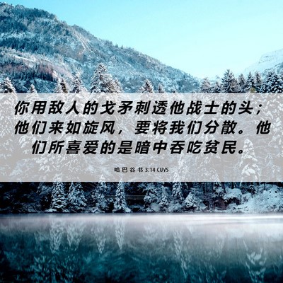 Picture 06 - 哈 巴 谷 书 3:14 CUVS - 你 用 敌 人 的 戈 矛 刺 透 他 战 士 - Bible Verse Picture
