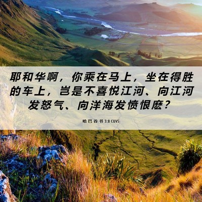 Picture 06 - 哈 巴 谷 书 3:8 CUVS - 耶 和 华 啊 ， 你 乘 在 马 上 ， 坐 - Bible Verse Picture