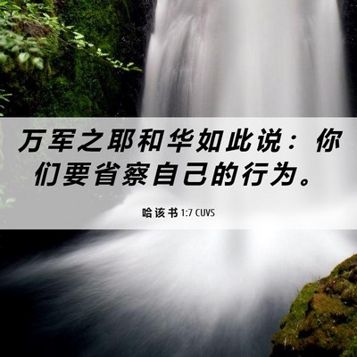 Picture 06 - 哈 该 书 1:7 CUVS - 万 军 之 耶 和 华 如 此 说 ： 你 们 - Bible Verse Picture