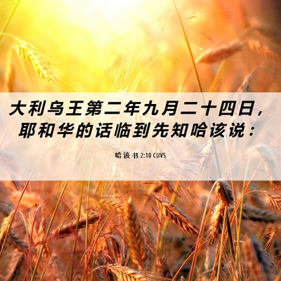 Picture 06 - 哈 该 书 2:10 CUVS - 大 利 乌 王 第 二 年 九 月 二 十 四 - Bible Verse Picture
