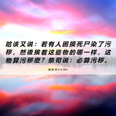 Picture 06 - 哈 该 书 2:13 CUVS - 哈 该 又 说 ： 若 有 人 因 摸 死 尸 - Bible Verse Picture