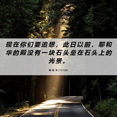Picture 06 - 哈 该 书 2:15 CUVS - 现 在 你 们 要 追 想 ， 此 日 以 前 - Bible Verse Picture