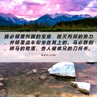 Picture 06 - 哈 该 书 2:22 CUVS - 我 必 倾 覆 列 国 的 宝 座 ， 除 灭 - Bible Verse Picture