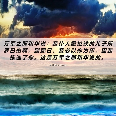Picture 06 - 哈 该 书 2:23 CUVS - 万 军 之 耶 和 华 说 ： 我 仆 人 撒 - Bible Verse Picture