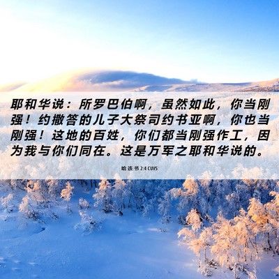 Picture 06 - 哈 该 书 2:4 CUVS - 耶 和 华 说 ： 所 罗 巴 伯 啊 ， 虽 - Bible Verse Picture