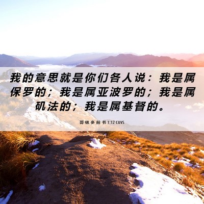 Picture 06 - 哥 林 多 前 书 1:12 CUVS - 我 的 意 思 就 是 你 们 各 人 说 ： - Bible Verse Picture