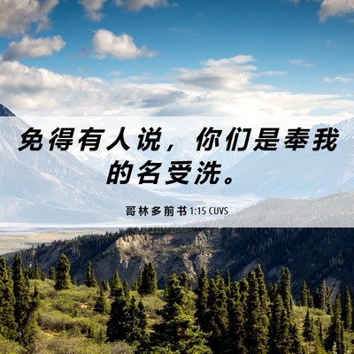 Picture 06 - 哥 林 多 前 书 1:15 CUVS - 免 得 有 人 说 ， 你 们 是 奉 我 的 - Bible Verse Picture