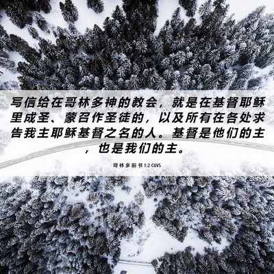 Picture 06 - 哥 林 多 前 书 1:2 CUVS - 写 信 给 在 哥 林 多 神 的 教 会 ， - Bible Verse Picture