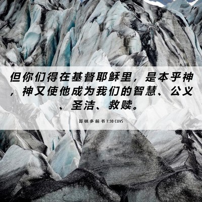 Picture 06 - 哥 林 多 前 书 1:30 CUVS - 但 你 们 得 在 基 督 耶 稣 里 ， 是 - Bible Verse Picture