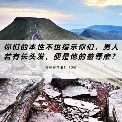 Picture 06 - 哥 林 多 前 书 11:14 CUVS - 你 们 的 本 性 不 也 指 示 你 们 ， - Bible Verse Picture