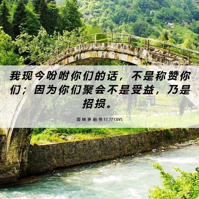 Picture 06 - 哥 林 多 前 书 11:17 CUVS - 我 现 今 吩 咐 你 们 的 话 ， 不 是 - Bible Verse Picture
