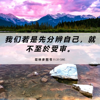 Picture 06 - 哥 林 多 前 书 11:31 CUVS - 我 们 若 是 先 分 辨 自 己 ， 就 不 - Bible Verse Picture
