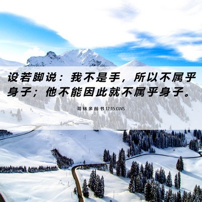 Picture 06 - 哥 林 多 前 书 12:15 CUVS - 设 若 脚 说 ： 我 不 是 手 ， 所 以 - Bible Verse Picture