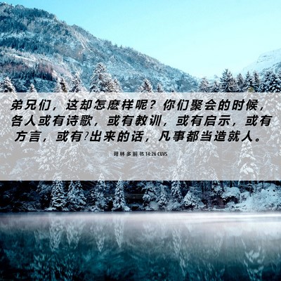 Picture 06 - 哥 林 多 前 书 14:26 CUVS - 弟 兄 们 ， 这 却 怎 麽 样 呢 ？ 你 - Bible Verse Picture