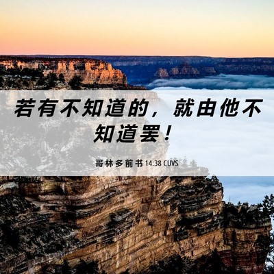 Picture 06 - 哥 林 多 前 书 14:38 CUVS - 若 有 不 知 道 的 ， 就 由 他 不 知 - Bible Verse Picture