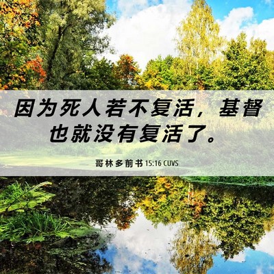Picture 06 - 哥 林 多 前 书 15:16 CUVS - 因 为 死 人 若 不 复 活 ， 基 督 也 - Bible Verse Picture