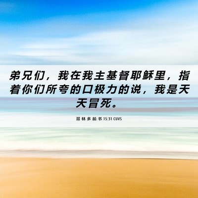 Picture 06 - 哥 林 多 前 书 15:31 CUVS - 弟 兄 们 ， 我 在 我 主 基 督 耶 稣 - Bible Verse Picture
