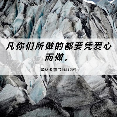 Picture 06 - 哥 林 多 前 书 16:14 CUVS - 凡 你 们 所 做 的 都 要 凭 爱 心 而 - Bible Verse Picture