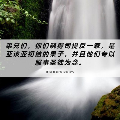 Picture 06 - 哥 林 多 前 书 16:15 CUVS - 弟 兄 们 ， 你 们 晓 得 司 提 反 一 - Bible Verse Picture